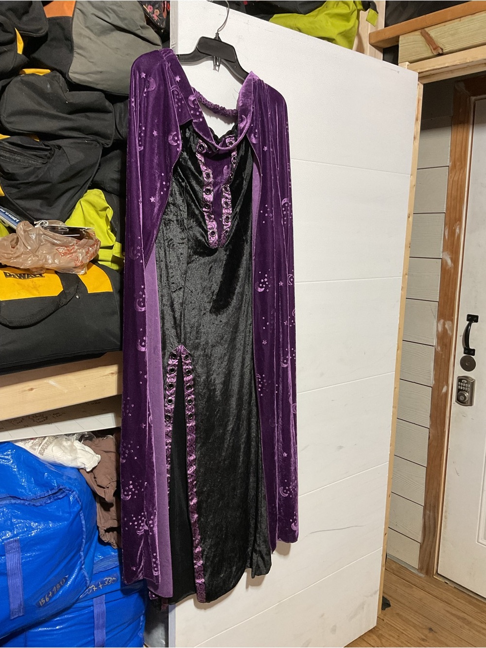 Purple Velvet Gothic Cape Dress - Women's Evening Costume
